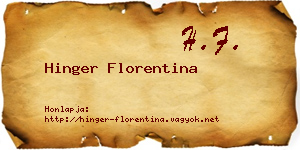 Hinger Florentina névjegykártya